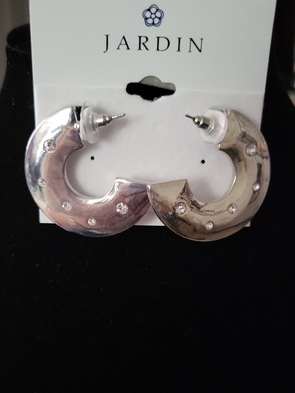 Jardin Silver Crystal-Accented Hoop Earrings